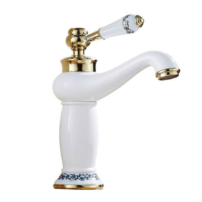 Copper Antique Hot Cold Double Blue White Porcelain Faucet - Faucets & Accessories by buy2fix | Online Shopping UK | buy2fix