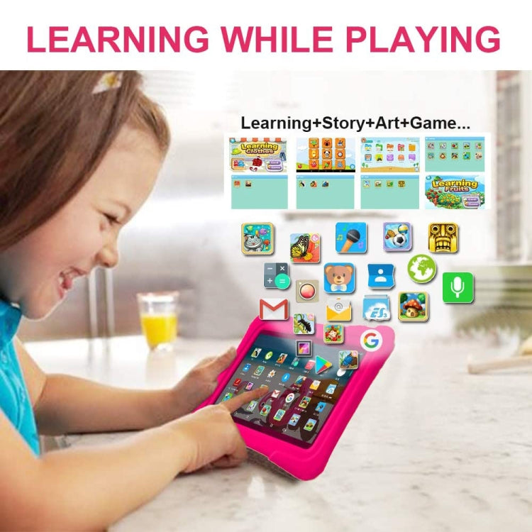 Pritom K7 Kids Education Tablet PC, 7.0 inch, 1GB+32GB, Android 10 Allwinner A50 Quad Core CPU, Support 2.4G WiFi / Bluetooth / Dual Camera, Global Version with Google Play(Pink) -  by PRITOM | Online Shopping UK | buy2fix