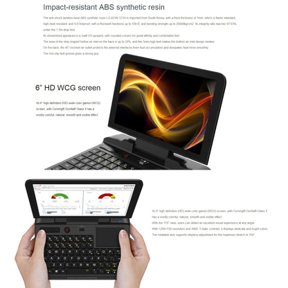 GPD MicroPC Mini Gaming Laptop, 6.0 inch, 8GB+256GB, Windows 10 Intel Celeron N4120 Quad Core, EU Plug (Black) - Others by GPD | Online Shopping UK | buy2fix