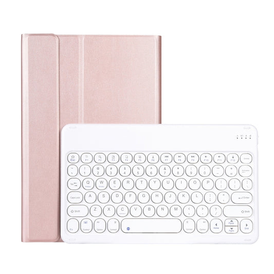 YAK10 2 in 1 Detachable Round Keycap Bluetooth Keyboard + Lambskin Texture TPU Protective Leather Tablet Case with Holder for Lenovo Qitian K10 TB-X6C6X(Rose Gold) - Lenovo Keyboard by buy2fix | Online Shopping UK | buy2fix