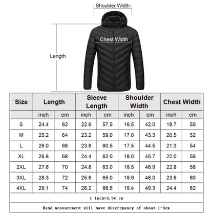 USB Heated Smart Constant Temperature Hooded Warm Coat for Men and Women (Color:Dark Blue Size:XXXL) - Down Jackets by buy2fix | Online Shopping UK | buy2fix