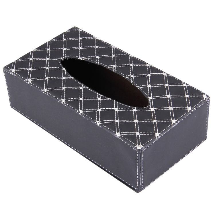 Luxury PU Leather Cover Case Tissue Box Car Pumping Tray - Tissue Boxes by buy2fix | Online Shopping UK | buy2fix