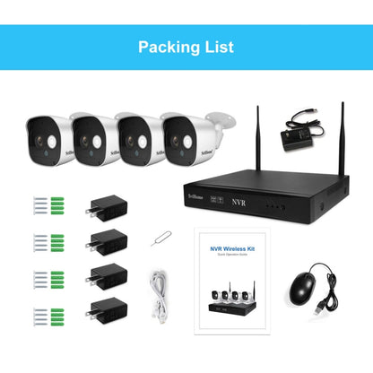 SriHome NVS002 1080P 8-Channel NVR Kit Wireless Security Camera System, Support Humanoid Detection / Motion Detection / Night Vision, EU Plug - Security by SriHome | Online Shopping UK | buy2fix