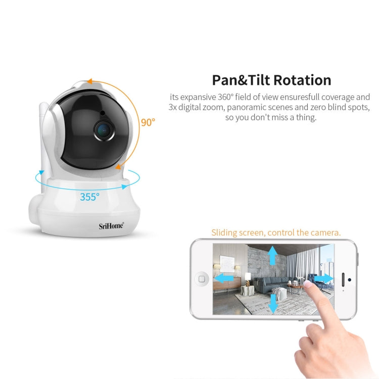 SriHome SH020 3.0 Million Pixels 1296P HD AI IP Camera, Support Two Way Talk / Auto Tracking / Humanoid Detection / Night Vision / TF Card, UK Plug - Security by SriHome | Online Shopping UK | buy2fix