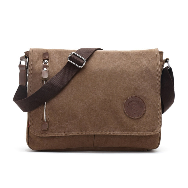 AUGUR 8501 Men Casual Canvas Shoulder Messenger Crossby Bag(Coffee) - Crossbody Bags by AUGUR | Online Shopping UK | buy2fix