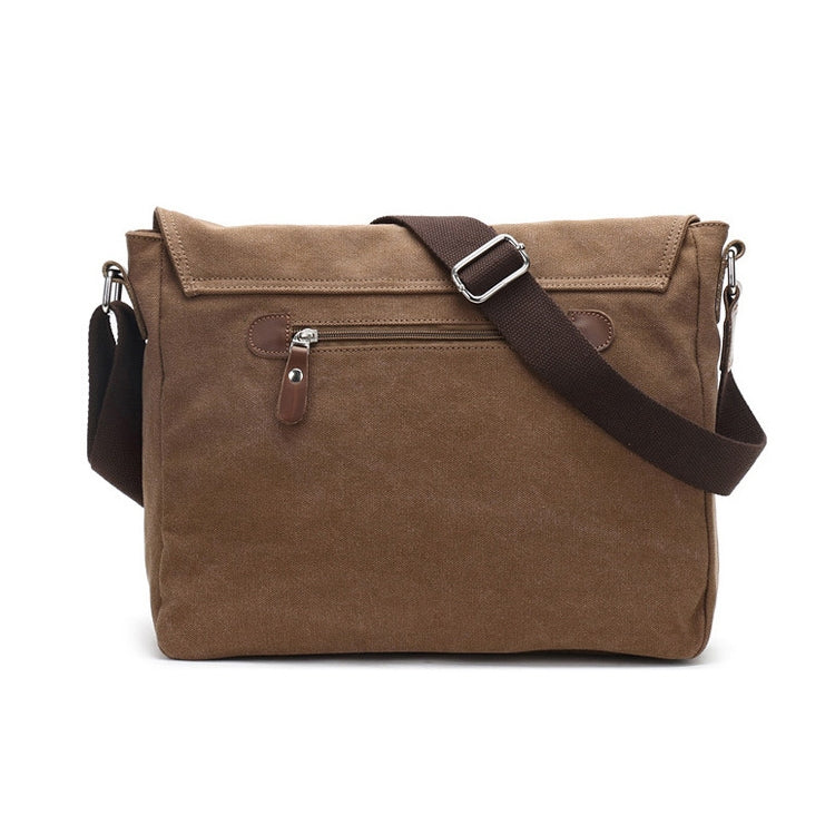 AUGUR 8501 Men Casual Canvas Shoulder Messenger Crossby Bag(Coffee) - Crossbody Bags by AUGUR | Online Shopping UK | buy2fix