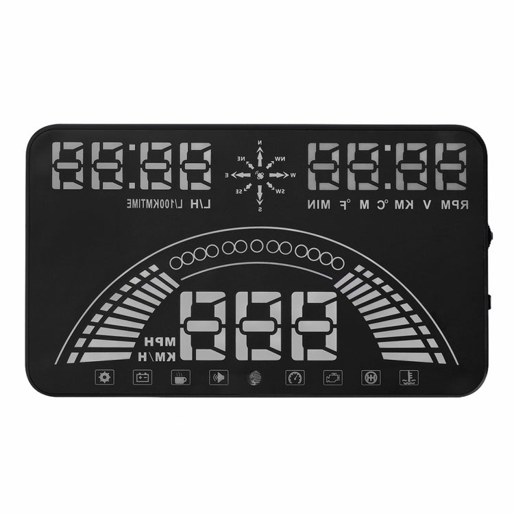 S7 5.8 inch Car GPS HUD / OBD2 Vehicle-mounted Gator Automotive Head Up Display Security System with Dual Display, Support Car Local Real Time & Real Speed & Turn Speed & Water Temperature & Oil Consu ... peed Alarm, Mile Switching, Light Sensor Functions - Head Up Display System by buy2fix | Online Shopping UK | buy2fix