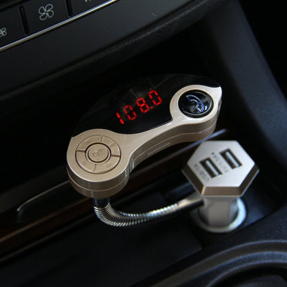 GT86 Dual USB Charger Car Bluetooth FM Transmitter Kit, Support LCD Display / TF Card Music Play / Hands-free(Gold) - Bluetooth Car Kits by buy2fix | Online Shopping UK | buy2fix