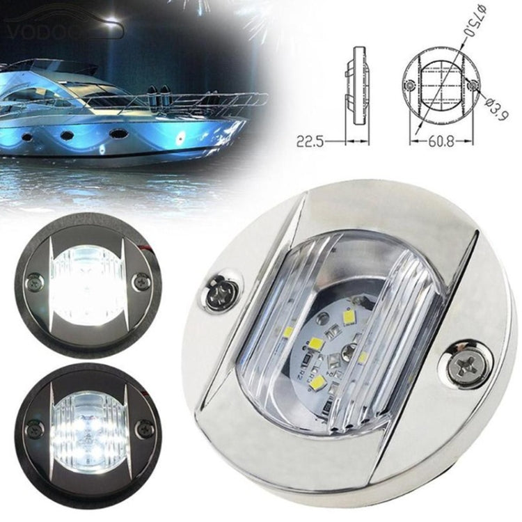 D2947 Stainless Steel 304 Round 12V Yacht Boat LED Stern Light - Taillights by buy2fix | Online Shopping UK | buy2fix