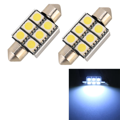 10 PCS 36mm DC12V / 2W / 7000K / 80LM 6LEDs SMD-5050 Car Reading Lamp(White Light) - Dome Lights by buy2fix | Online Shopping UK | buy2fix