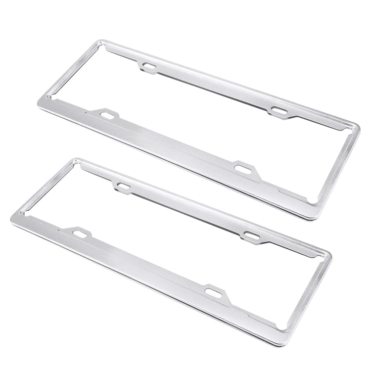 2 PCS Car License Plate Aerospace Aluminum Bracket Frame Holder Stand Mount(Silver) - License Plate Covers & Frames by buy2fix | Online Shopping UK | buy2fix