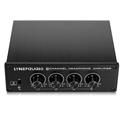 LINEPAUDIO A966 Pro Eight-channel Headphone Amplifier  Headphone Distributer Signal Amplifier(Black) -  by buy2fix | Online Shopping UK | buy2fix