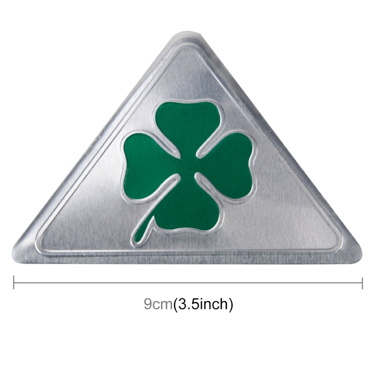 Four Leaf Clover Herb Luck Symbol Aluminum Slim Triangle Badge Emblem Labeling Sticker Styling Car Dashboard  Decoration - 3D Metal Sticker by buy2fix | Online Shopping UK | buy2fix