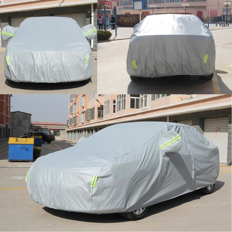 PVC Anti-Dust Sunproof Sedan Car Cover with Warning Strips, Fits Cars up to 4.1m(160 inch) in Length - PE Material by buy2fix | Online Shopping UK | buy2fix