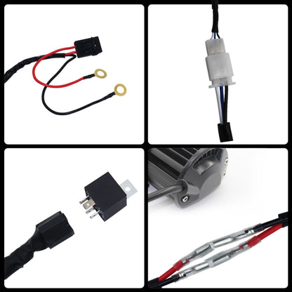 Offroad Driving 300W Light Bar Wiring Harness with Fuse DC 14V 40 Amp Relay ON/OFF Switch - Wires by buy2fix | Online Shopping UK | buy2fix