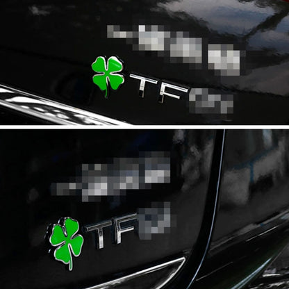 Four Leaf Clover Herb Luck Symbol Badge Emblem Labeling Sticker Styling Car Dashboard  Decoration, Size: 7.5*6cm - 3D Metal Sticker by buy2fix | Online Shopping UK | buy2fix