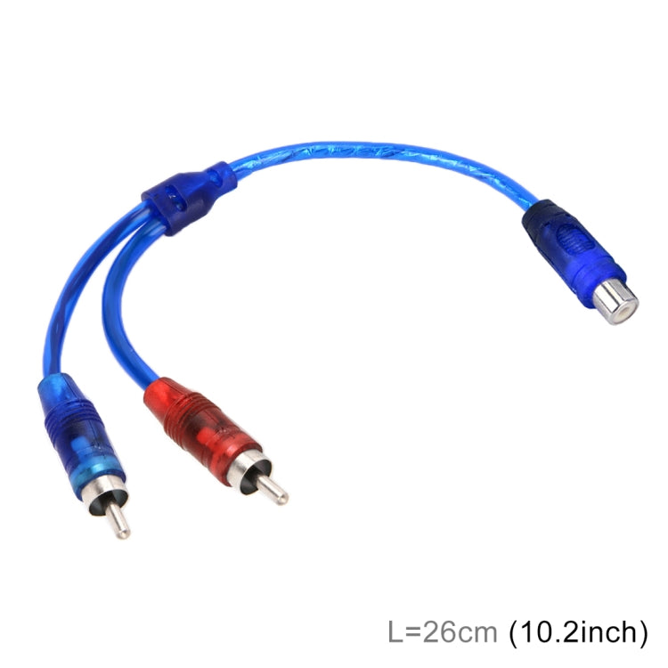 Car AV Audio Video 1 Female to 2 Male Aluminum Extension Cable Wiring Harness, Cable Length: 26cm - In Car by buy2fix | Online Shopping UK | buy2fix