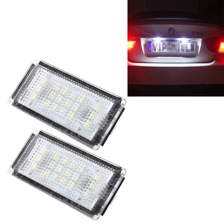 2 PCS License Plate Light with 18  SMD-3528 Lamps for BMW E46 2D M3,2004-2006,2W 120LM,6000K, DC12V (White Light) - License Plate Lights by buy2fix | Online Shopping UK | buy2fix