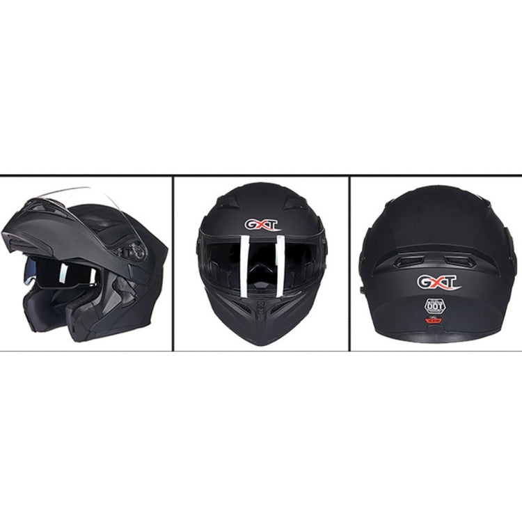 GXT Motorcycle ABS Shell Anti-fog  Double-len Inner Sun Visor Safety Helmet, Size: M(Matte Black) - Helmets by GXT | Online Shopping UK | buy2fix