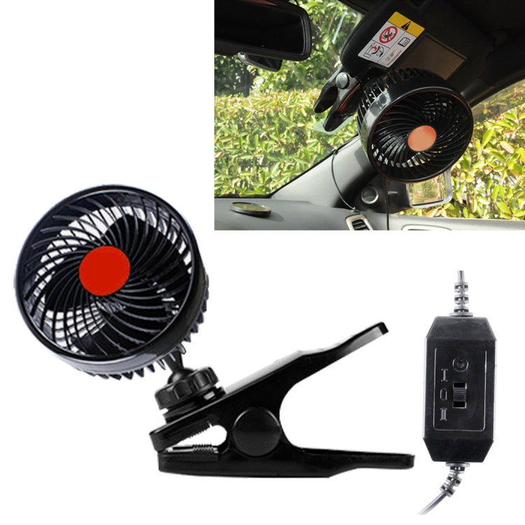 HUXIN HX-T604E 12W 6inch 360 Degree Adjustable Rotation Clip One Head Low Noise Mini Electric Car Fan with Roller Switch, DC24V - Heating & Fans by buy2fix | Online Shopping UK | buy2fix