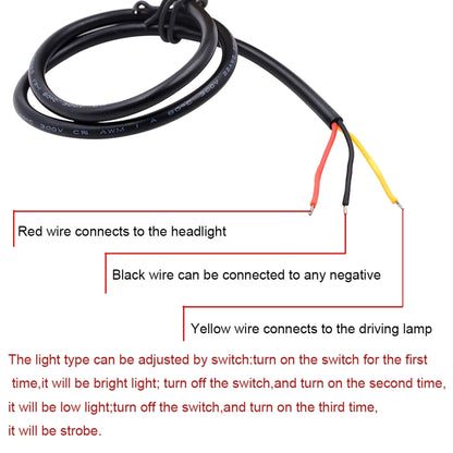 Motorcycle 30W DC 12V-85V LED Headlight Lens Built-in Whirlwind Double Aperture Angle Eyes + Devil Eye(Red Light) - Headlights by buy2fix | Online Shopping UK | buy2fix