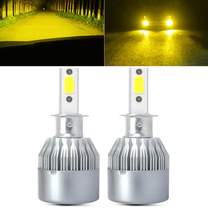 2 PCS  H3 18W 1800 LM 3000K IP68 Canbus Constant Current Car LED Headlight with 2 COB Lamps, DC 9-36V(Gold Light) - In Car by buy2fix | Online Shopping UK | buy2fix