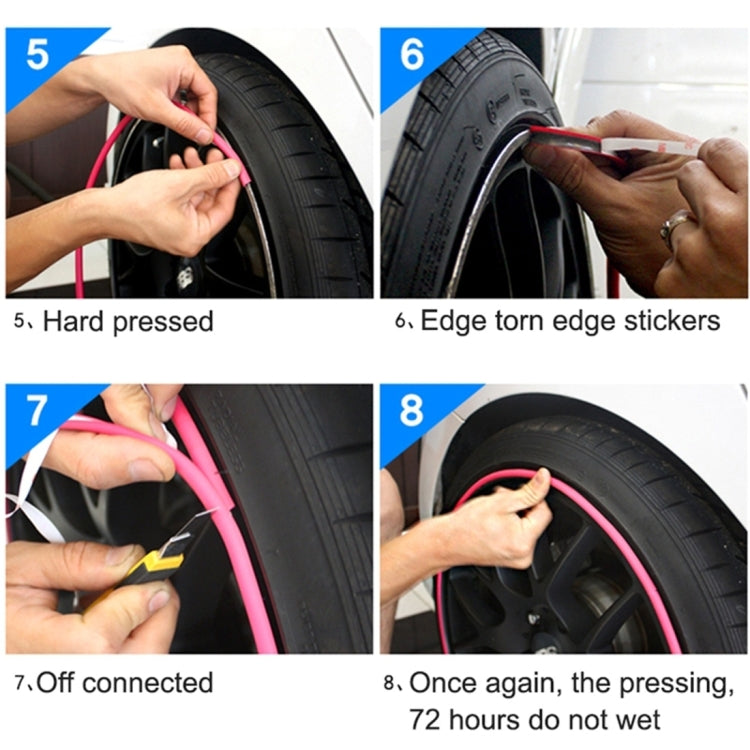 Universal Decorative Scratchproof Stickup 8M Flexible Car Wheel Hub TRIM Mouldings Shining Decoration Strip(Purple) - Decorative Strip by buy2fix | Online Shopping UK | buy2fix