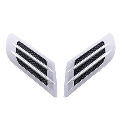 2 PCS Euro Style Plastic Decorative Air Flow Intake Turbo Bonnet Hood Side Vent Grille Cover With Self-adhesive Sticker(Grey) - Decorative Sticker by buy2fix | Online Shopping UK | buy2fix