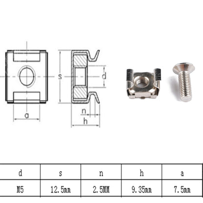 50 Sets M5 Square Hole Hardware Cage Nuts & Mounting Screws Washers for Server Rack and Cabinet (M5 x 16mm) - In Car by buy2fix | Online Shopping UK | buy2fix