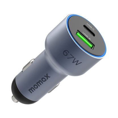 MOMAX UC16E 67W USB-C / Type-C + USB Dual Ports Car Charger - Car Charger by MOMAX | Online Shopping UK | buy2fix