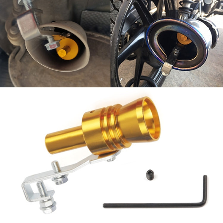 Universal Aluminum Turbo Sound Exhaust Muffler Pipe Whistle Car / Motorcycle Simulator Whistler, Size: XL, Outside Diameter: 35mm(Gold) - In Car by buy2fix | Online Shopping UK | buy2fix
