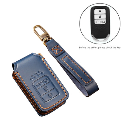Hallmo Car Cowhide Leather Key Protective Cover Key Case for Honda 3-button Start(Black) -  by Hallmo | Online Shopping UK | buy2fix