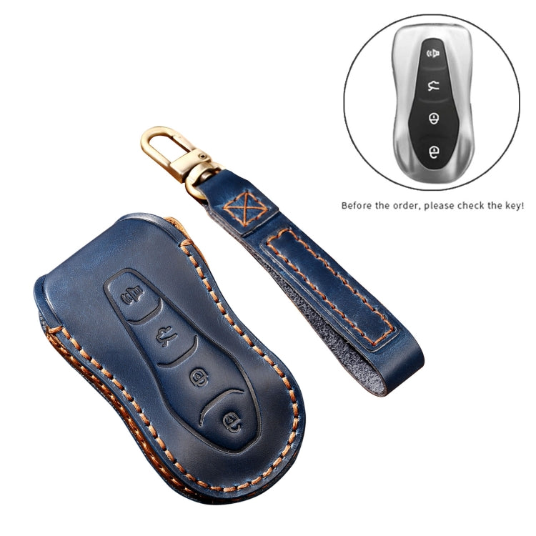 Hallmo Car Cowhide Leather Key Protective Cover Key Case for Geely Emgrand A Style(Brown) -  by Hallmo | Online Shopping UK | buy2fix