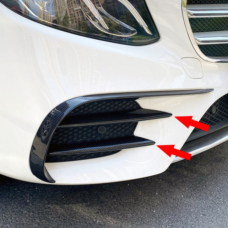 Car Front Bumper AMG Air Inlet Grille Decoration Sticker Strip for Mercedes-Benz E Class W213 2016-2020/E200/E260/E300 (Carbon Fiber Black) - In Car by buy2fix | Online Shopping UK | buy2fix