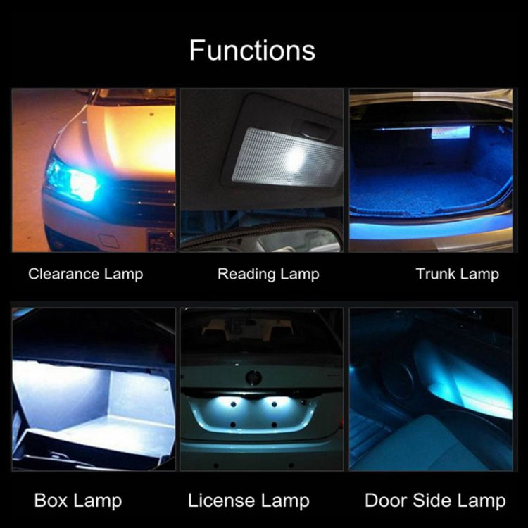 10 PCS T10 DC12V / 1W Car Clearance Light COB Lamp Beads (Green Light) - In Car by buy2fix | Online Shopping UK | buy2fix