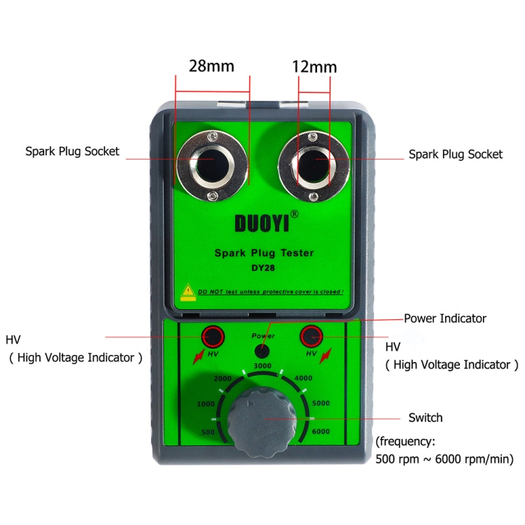 DUOYI DY28 Car Double Hole Spark Plug Tester, US Plug - In Car by buy2fix | Online Shopping UK | buy2fix