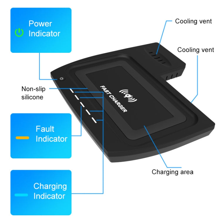 HFC-1001 Car Qi Standard Wireless Charger 10W Quick Charging for Honda Civic 10th Gen. 2019-2021, Left Driving - In Car by buy2fix | Online Shopping UK | buy2fix