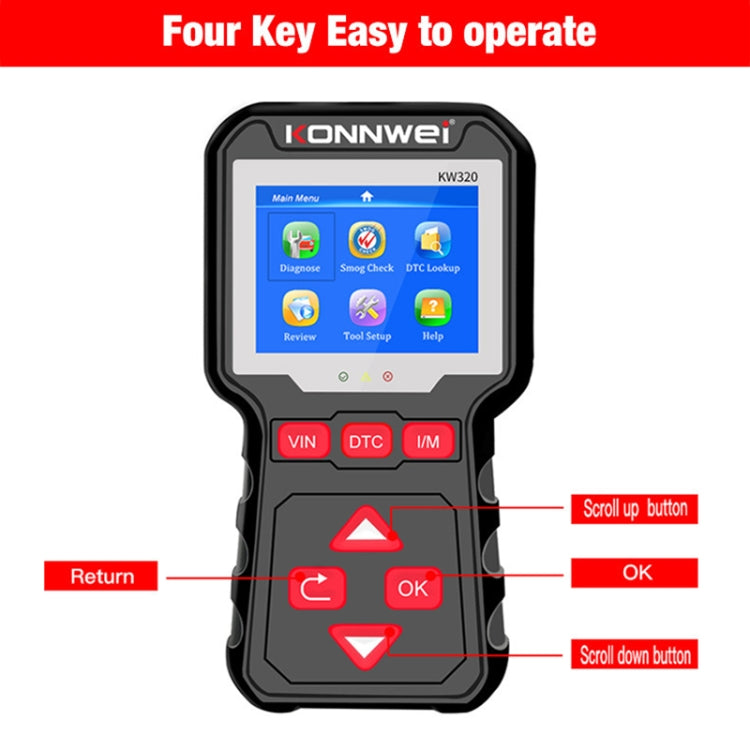 KONNWEI KW320 Car OBD2 Fault Diagnosis Tool - In Car by KONNWEI | Online Shopping UK | buy2fix