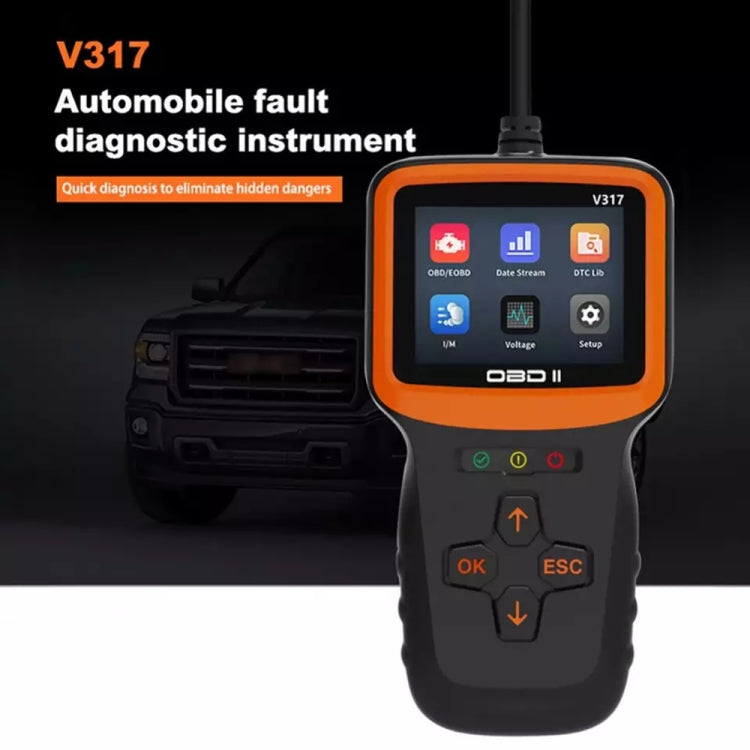 V317 Car Fault Detector OBD2 ELM327 Scanner Code Reader - In Car by buy2fix | Online Shopping UK | buy2fix