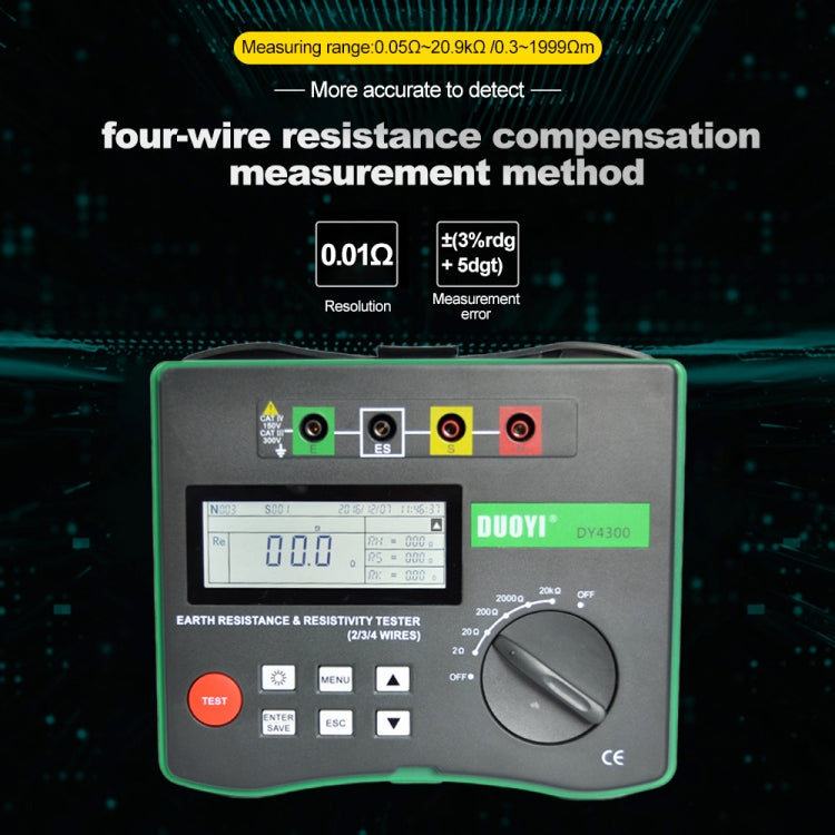 DUOYI DY4300 Higher Accuracy Digital Ground Resistance Tester - In Car by buy2fix | Online Shopping UK | buy2fix