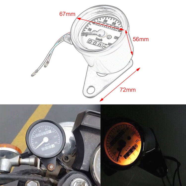 Motorcycle Retro Modified Odometer Speedometer Kilometer (Silver) - In Car by buy2fix | Online Shopping UK | buy2fix