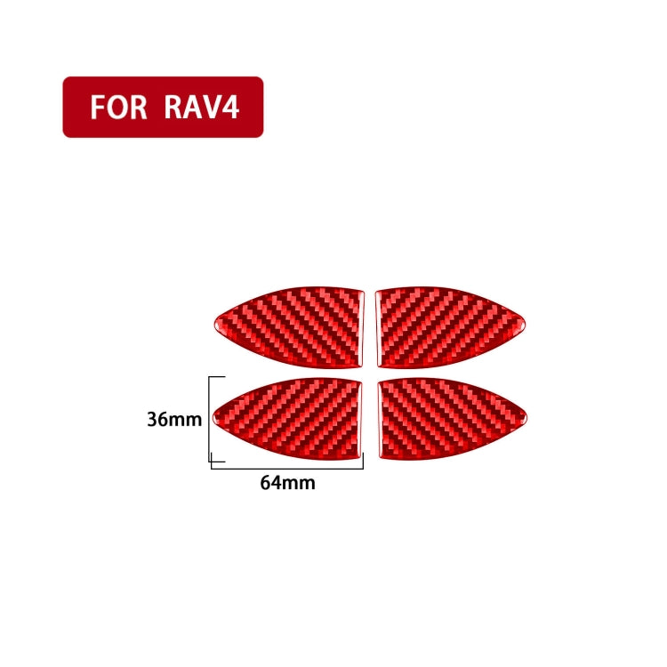 Car Carbon Fiber Inside Door Bowl Decorative Sticker for Toyota RAV4 2006-2013, Left and Right Drive (Red) - In Car by buy2fix | Online Shopping UK | buy2fix