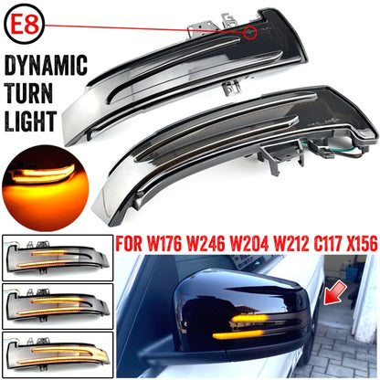 1 Pair For Mercedes-Benz A Class W176 2013-2017 Car Dynamic LED Turn Signal Light Rearview Mirror Flasher Water Blinker (Transparent Black) - In Car by buy2fix | Online Shopping UK | buy2fix
