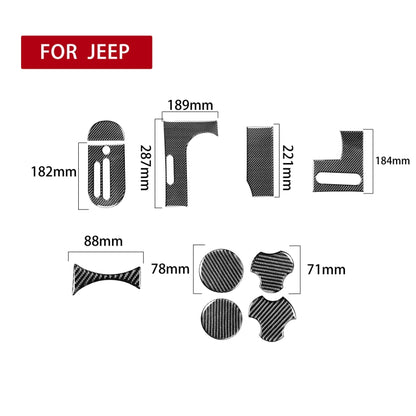 10 in 1 Car Carbon Fiber Gear Console Water Cup Holder Decorative Sticker for Jeep Wrangler JK 2007-2010, Left Drive -  by buy2fix | Online Shopping UK | buy2fix