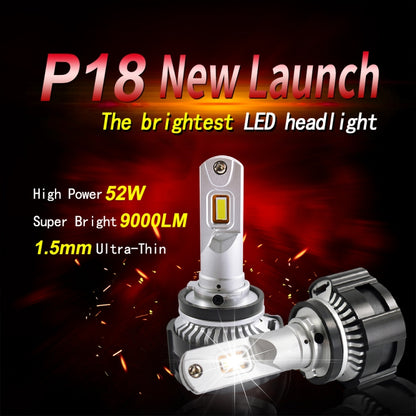 2 PCS P18 H7 DC11-30V 52W 6500K 6500LM Car LED Headlight Lamps - In Car by buy2fix | Online Shopping UK | buy2fix