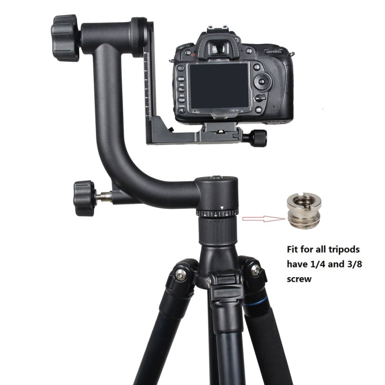 YELANGU Horizontal 360 Degree Gimbal Tripod Head for Home DV and SLR Cameras(Black) - Tripod Heads by YELANGU | Online Shopping UK | buy2fix