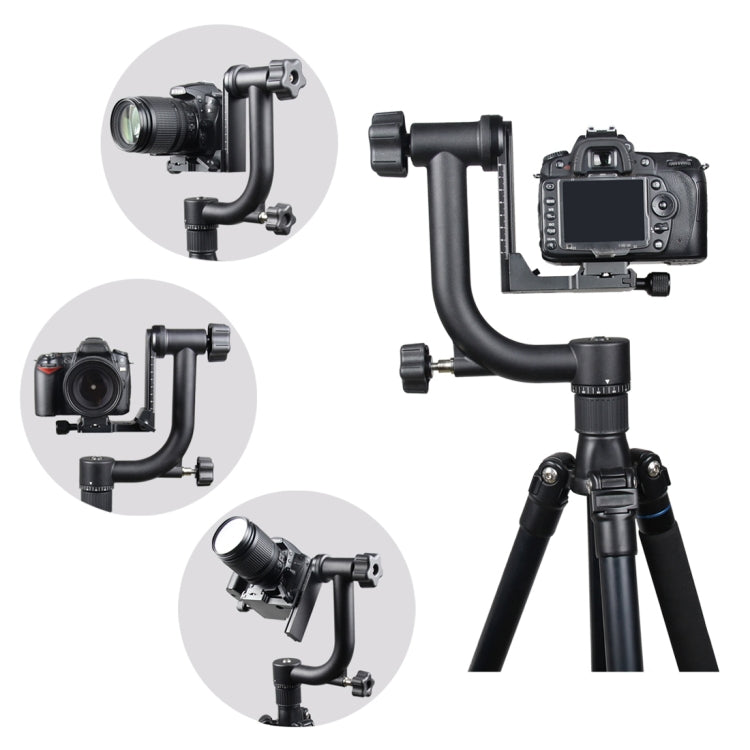 YELANGU Horizontal 360 Degree Gimbal Tripod Head for Home DV and SLR Cameras(Black) - Tripod Heads by YELANGU | Online Shopping UK | buy2fix