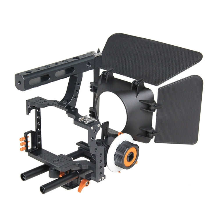 YELANGU YLG1105A A7 Cage Set Include Video Camera Cage Stabilizer / Follow Focus / Matte Box for Sony GH4 / A7S / A7 / A7R / A72 / A7RII / A7SII / A6000 / A6500 / A6300 / A7R3 / A7S3 / A7R4  (Orange) - Shoulder Rigs by YELANGU | Online Shopping UK | buy2fix