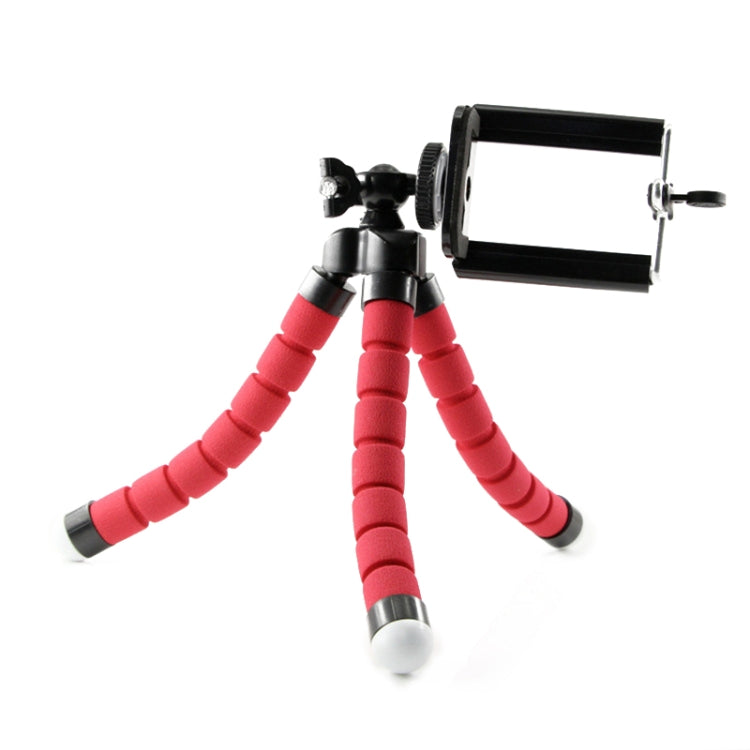 Mini Octopus Flexible Foam Tripod Holder with Phone Clamp & Remote Control (Red) - Consumer Electronics by buy2fix | Online Shopping UK | buy2fix