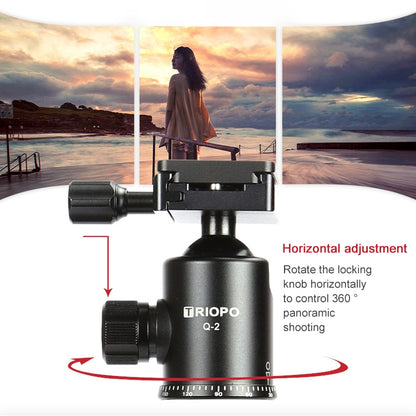 TRIOPO 888 Adjustable Portable Carbon Fiber Tripod with Q-2 Ball Head for SLR Camera, Pipe diameter: 28cm - Tripods by TRIOPO | Online Shopping UK | buy2fix